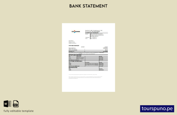 listo para imprimir plantilla de Excel de extracto bancario CIH de Marruecos
